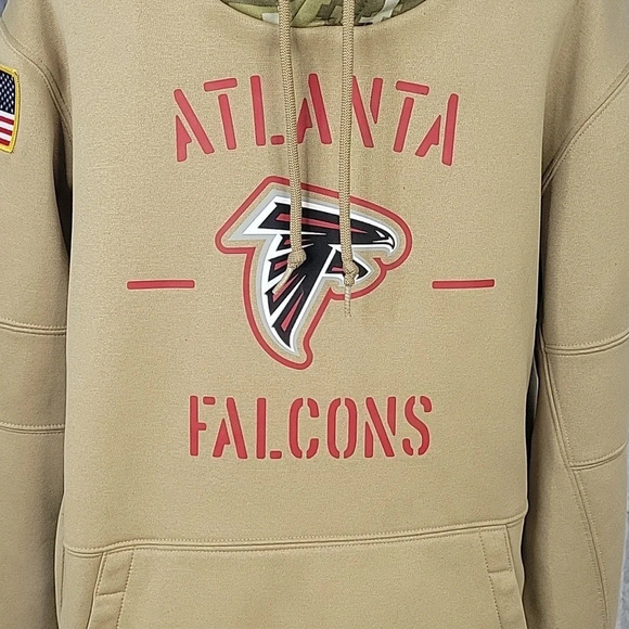 NIKE ATLANTA FALCONS On Field Dri Fit Army Camouflage Salute The Troops Hoodie M - Picture 3 of 12